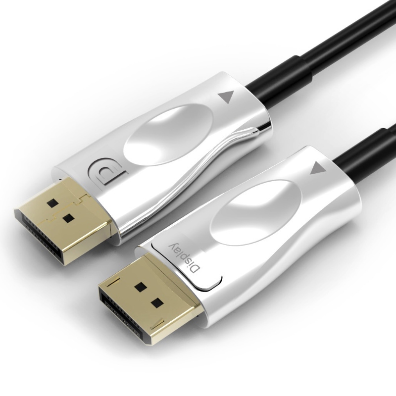 Olcsó férfi és férfi DisplayPort 1.4 AOC fiber optikai kábel támogatás 8k@60Hz 3D.4GBps 30m hosszúság